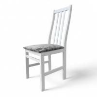 Стул Соло Р белая эмаль/ Катания 17 (Серая дымка) 