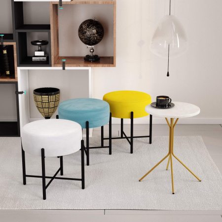 Банкетка Sheffilton SHT- B4 Желтый/Черный муар