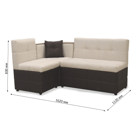 Кухонный уголок "Капучино 2-1" (правый) (Mira1/Santorini-Chestnut) мдф Дуб Шато