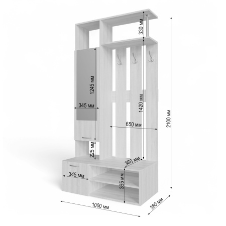 Прихожая БН-208 1000*360*2100 / Венге