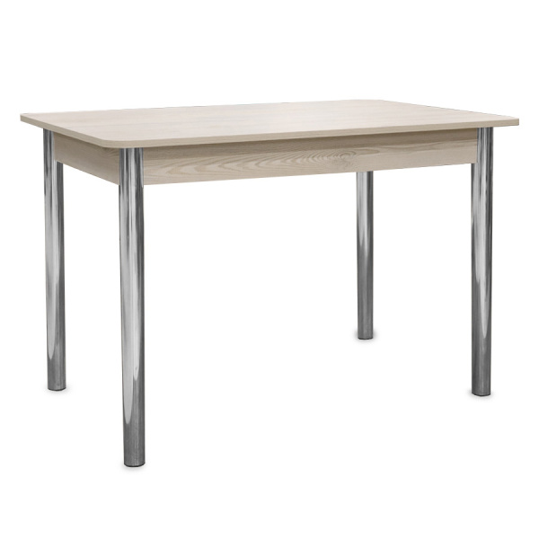 Стол обеденный (1100х700х750) сосна лофт/опора D50 "труба" хром