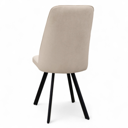 Стул Марсала 2 велюр Бежево- Серый / Черный матовый (Муар)