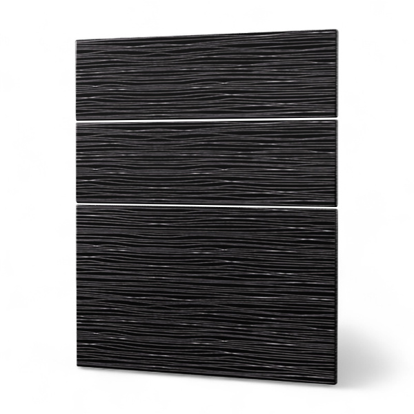 Фасад  ЧЕРНЫЙ СТРАЙП 3 ящика 600 