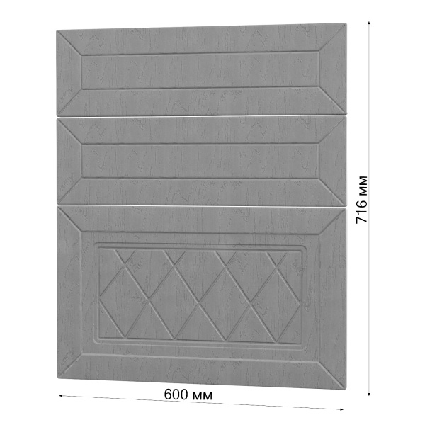 Фасад РОМБ серый 3 ящика 600