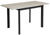 Стол Римини-1L, 110(+45)*700*750 царга черн./лам Светлый бетон +нога№9(черная)