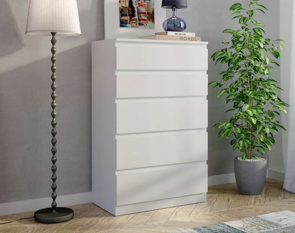 Комод Морвик 465.01 5 ящиков Белый