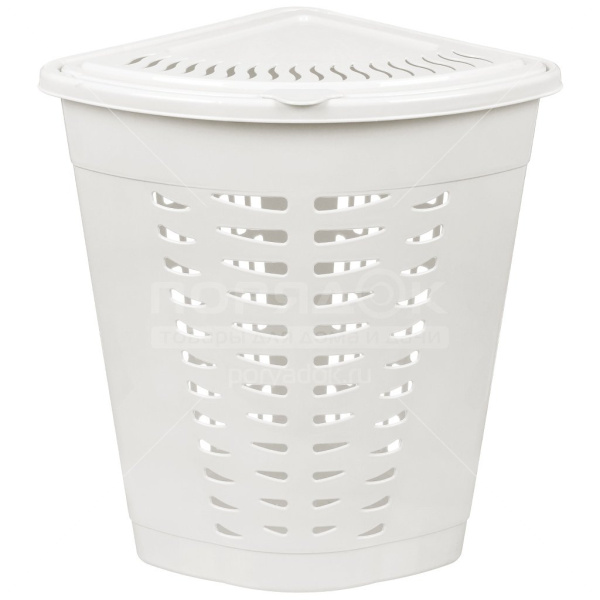 Корзина для белья угловая 45л белый М1546  