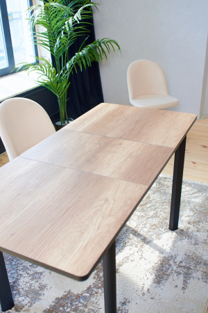 Стол Токио-2L 120*80 (+40) Черный/Дуб Каньон)