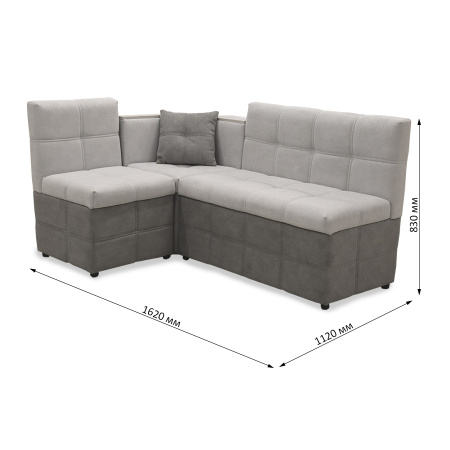 Кухонный уголок "Капучино 2-1" (левый) (Baly 6/Baly 7) мдф Дуб серый