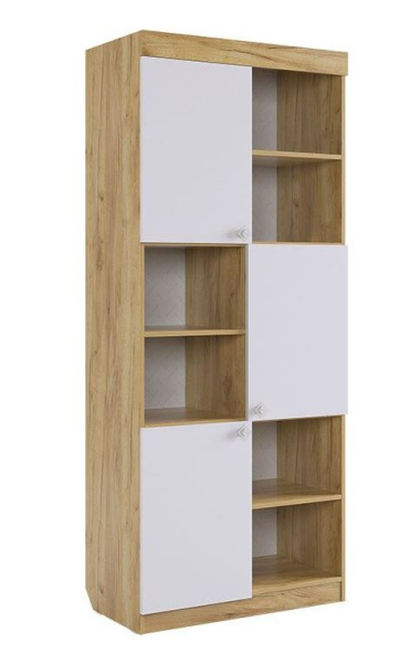 Форсаж Стеллаж (дуб крафт золотой/белый) без принта