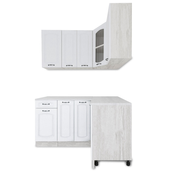 Угловая кухня РАВЕННА Сосна лофт / Дуб светлый 1,5м