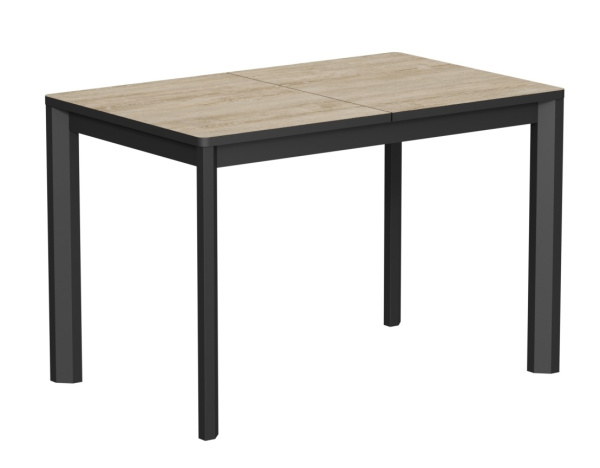 Стол Токио-2L 120*80 (+40) Черный/Дуб Каньон)