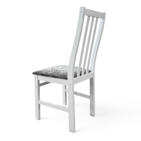 Стул Соло Р белая эмаль/ Катания 17 (Серая дымка) 