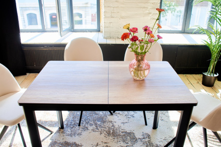 Стол Токио-2L 120*80 (+40) Черный/Дуб Каньон)