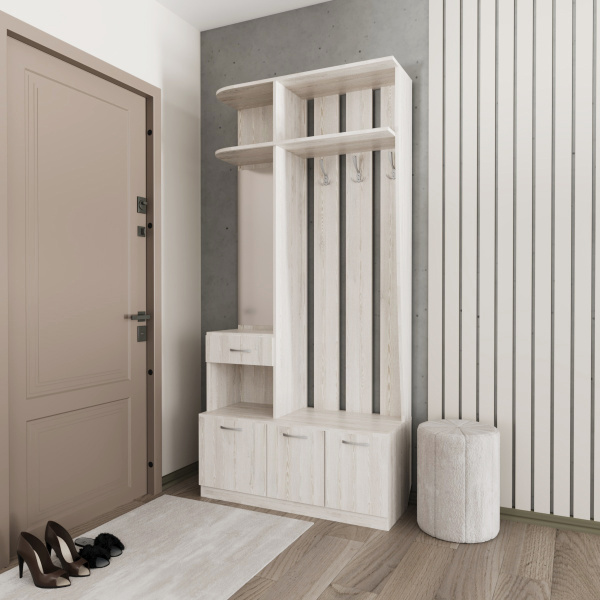 Прихожая БН-196 веш с зерк 1000*410*2100 (Сосна Лофт)