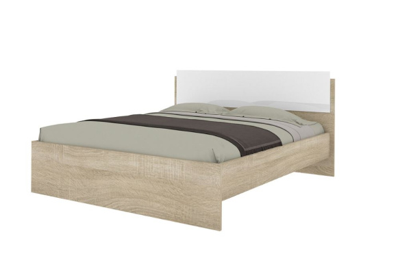 Бланка Кровать 1600*2000 дуб сонома/белый глянец