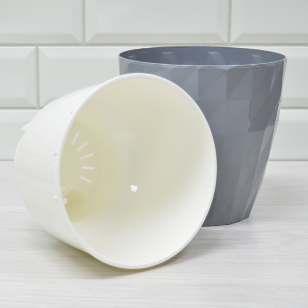 Кашпо Соло "RUBY" (3л.) Цв. Серый жемчуг (Арт. КШ-4714)