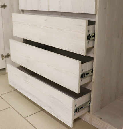 Шкаф ВЕНСЕН Сосна Лофт 4-х дв., 3 ящ, Зеркало / Сосна Лофт 